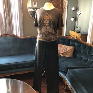 Lauren By Ralph Lauren Size 8 Linen 100% Leather Pants NWOT